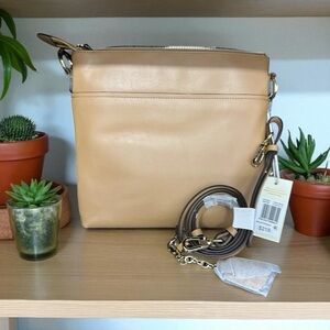 RADLEY LONDON Tan Gold Crossbody Bag - New with Pink Bag